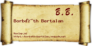 Borbáth Bertalan névjegykártya